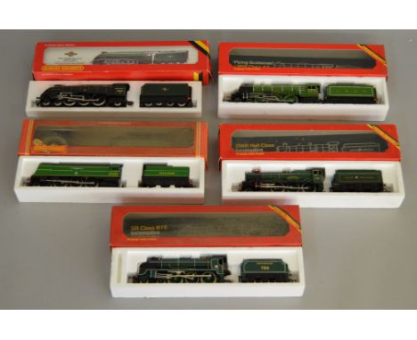 OO Gauge. 5 boxed Hornby Steam Locomotives including R.855 LNER Class A3 'Flying Scotsman', R.759 GWR Hall Class&nbsp; 'Alber
