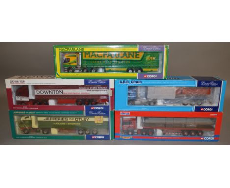 5 Corgi 1:50 scale die-cast truck models, which includes; A.R.R. Craib, Downton, etc which are limited editions and boxed (5)