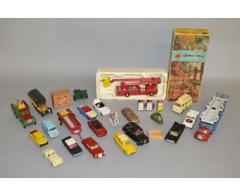 A boxed Corgi Simon Snorkel Fire Engine #1127 together with some loose die-cast by Corgi, Spot-on etc.