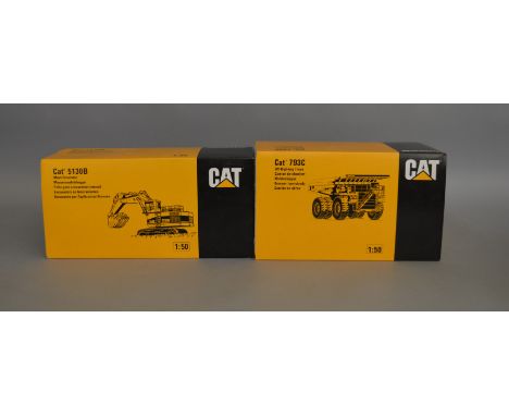 2 Caterpillar die-cast 1:50 scale boxed models by NZG; 5130B Mass xcavator and 793C Off-Highway Truck (2).