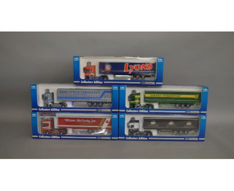 5 Scania 1:50 scale die-cast truck boxed models, all are collectors editions including; Rory Lynch, Sparks Transport etc (5).