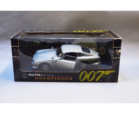 James Bond 007. A boxed Autoart 1:18 scale Aston Martin DB5 version without Gadjets, issued in 1999, modelled on the vehicle 