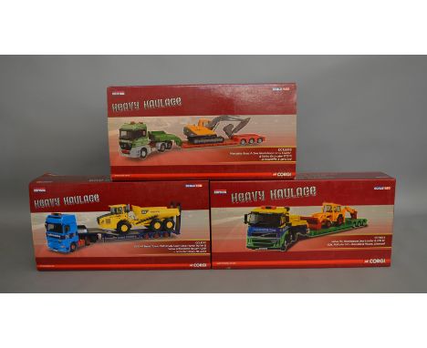 3 Corgi 1:50 scale die-cast truck model sets from the "Heavy Haulage" range;&nbsp; #CC13242, CC13816, #CC14015 which are all 