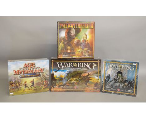 War Of The Ring role playing games x2 along with Age Of Mythology and Twilight Imperium (4).