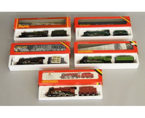 OO Gauge. 5 boxed Hornby Steam Locomotives including R.349 GWR King Class 'King Henry VIII', R.840 LMS 4-6-0 Black Five, R.84
