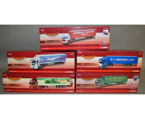 5 Corgi 1:50 scale die-cast truck models, which includes; M &amp; M Greene LTD Llanelli, West Wales, Saints Transport LTD, Sl