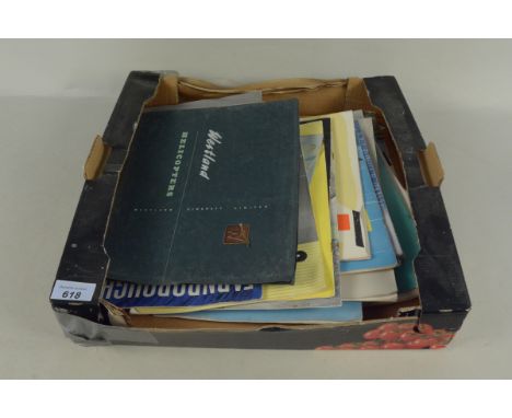 Various vintage aircraft related ephemera mostly from 1950's/60's including Farnborough Airshow, engine manuals, Westland hel
