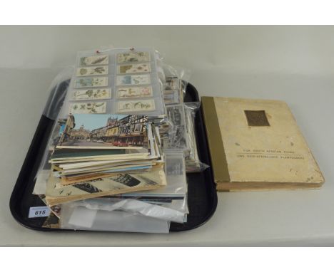 A collection of cigarette cards and vintage postcards etc including a copy of Our South Africa Forna (R.H. Compton) and Bird 
