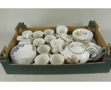 Royal Doulton 'Autumn's Glory' part tea set plus an Adderley 'Bramble' tea set including teapot, milk and sugar (six setting)