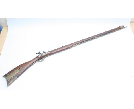A reproduction American Alamo 50 calibre percussion long rifle, bearing the markings '1836', 'PN' and 'AF', patented 25851 an