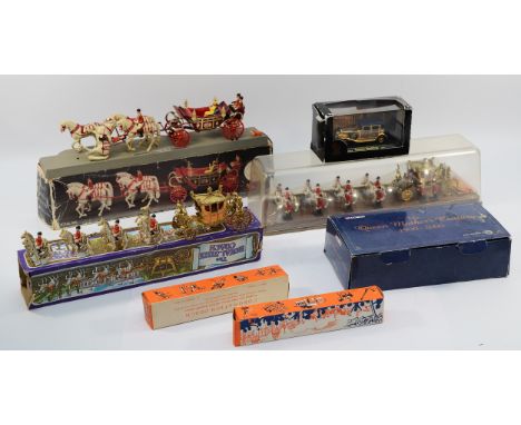 Royal Family; Six die-cast model vehicles, to include, Corgi 'The Queen Mother's Century 1900-2000', Century Tram, 36712, Bar