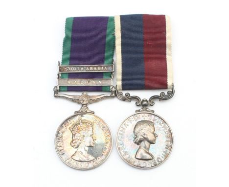ERII mounted R.A.F C.S.M, clasped Radfan and South Arabia together with the Long Service, presented to Y4039113 SGT. A. E. Sc