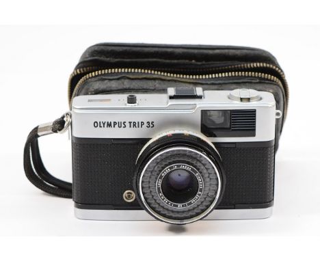 An Olympus Trip 35 compact film camera, serial no. 5316710.