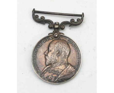 A Edward VII Long Service And Good Conduct medal, presented to 1st Colour Sergeant. G. Kelly. Mussoorie Volunteer Rifles.