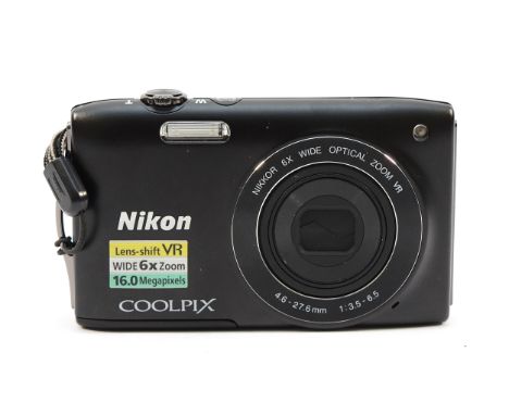 A Nikon Coolpix S330 digital camera. 