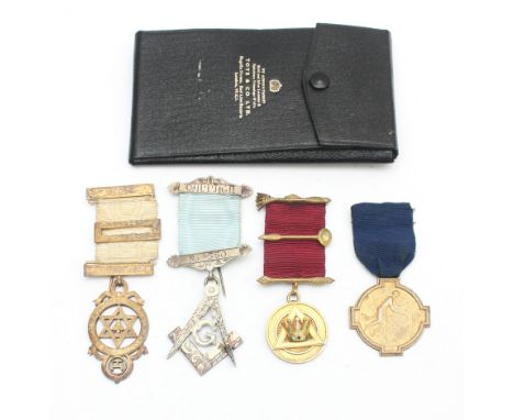 Four sterling silver masonic jewels, including Gratitude, Hale Chapter and Cappagh Lodge No. 350, 113g.