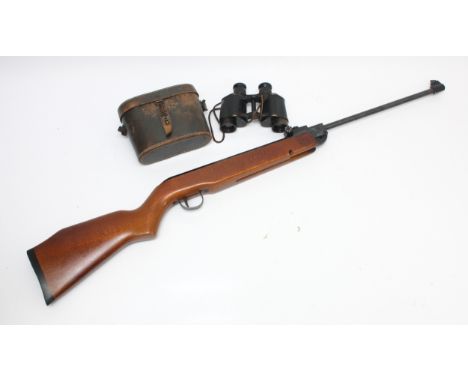 A Webley &amp; Hawk MKIII .177 calibre air rifle, patent 555411, 34cm barrel, together with a pair of 1942 dated No.2 MKII Bi