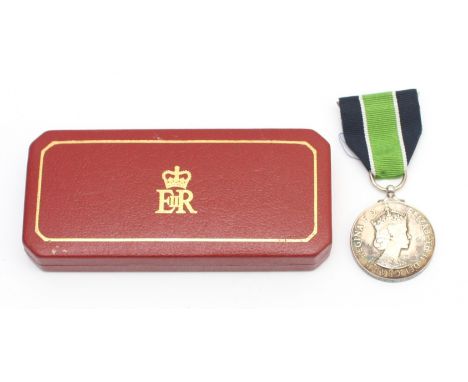 ERII Colonial Police L.S.G.C medal, presented to Sergeant R. R. F. Harrison, boxed.