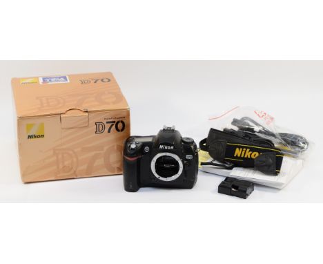 A Nikon D70 digital camera, body only, boxed.