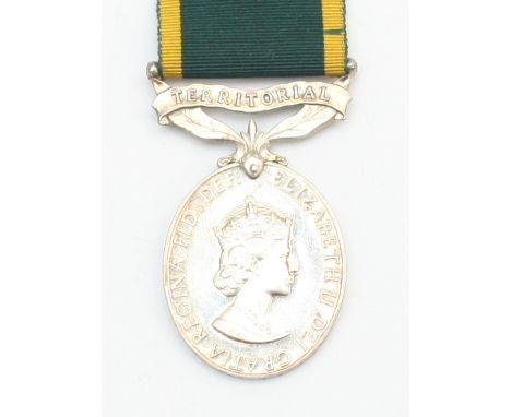 ERII Territorial medal, presented to 22411577 SPR. R. E. Steel. R.E.