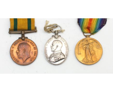 WWI Territorial Force medal group, to include the Victory and Territorial Efficiency medals, presented to 1108/200094 PTE. J.