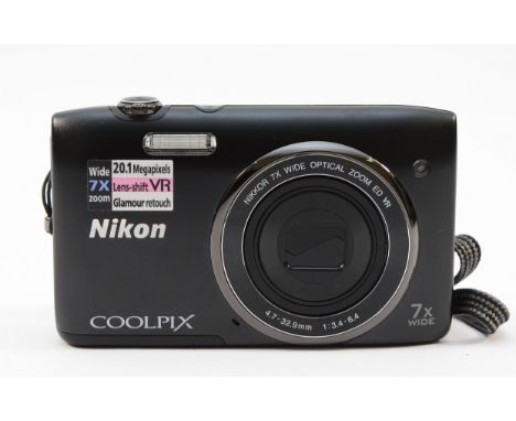A Nikon Coolpix S3500 digital camera. 