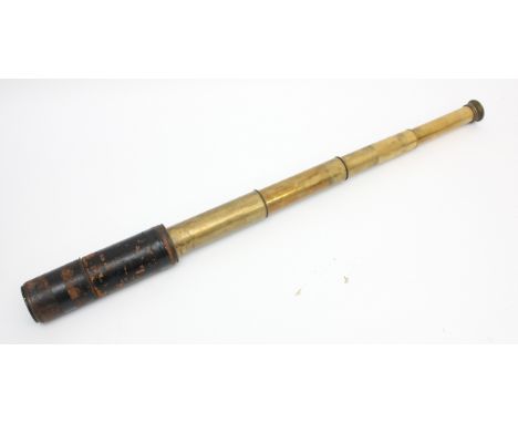 A 19th century brass four draw telescope, by Lennie Optician, Princes St Edinburgh, 84cm.