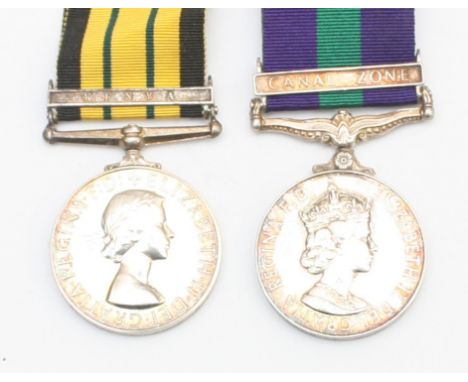 ERII Canal Zone C.S.M together with the Kenya A.G.S medal, presented to 22583395 CPL/SIGMN. E. Wood. Royal Signals.