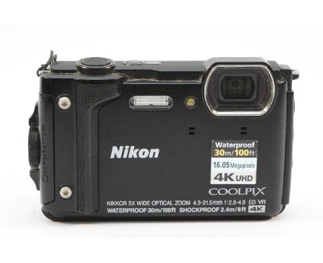 A Nikon Coolpix W300 digital camera, waterproof.