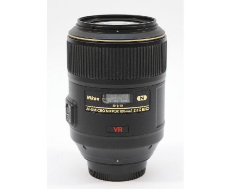 A Nikon AF-S f/2.8 105mm lens.Condition:This lens has been tested with a camera body and it focuses well on manual and auto. 