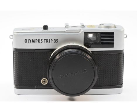 An Olympus Trip 35 compact film camera, serial no. 5283615.