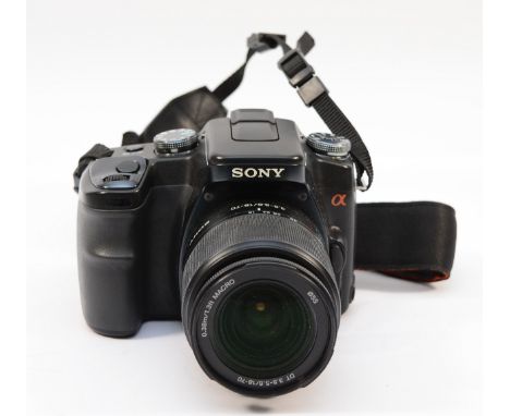 A Sony A100 digital camera, with Sony f/3.5-5.6 18-70mm lens.