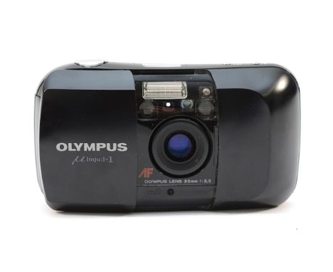 An Olympus MJU I compact 35mm camera. 
