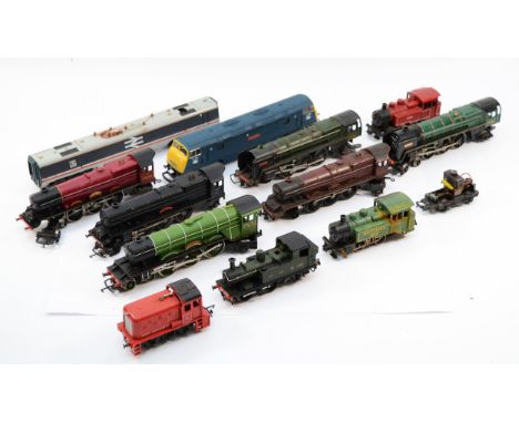A collection of twelve 00 gauge model locomotives by Tri-Ang and Hornby, for spares or repair, in one box.
