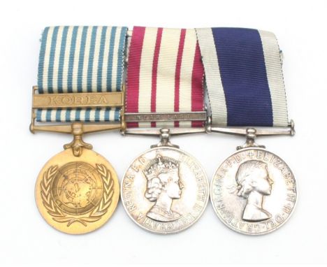 ERII mounted Naval Long Service medal group, to include the United Nations Korea, Near East N.G.S and the Naval Long Service,