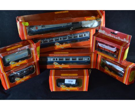 Quantity of Nine boxed Hornby rolling stock Inc MGR Hopper wagon.  