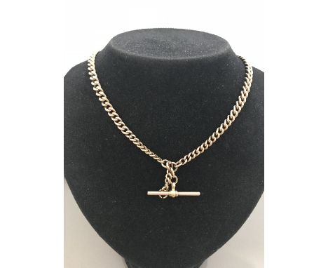 ANTIQUE VINTAGE 9ct ROSE GOLD DOUBLE ALBERT POCKET WATCH CHAIN (Apx 45.5G)