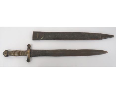 French 1832 Pattern Short Gladius Sword18 1/2 inch, double edged blade.  Forte with faint maker's name.  One piece, cast bras