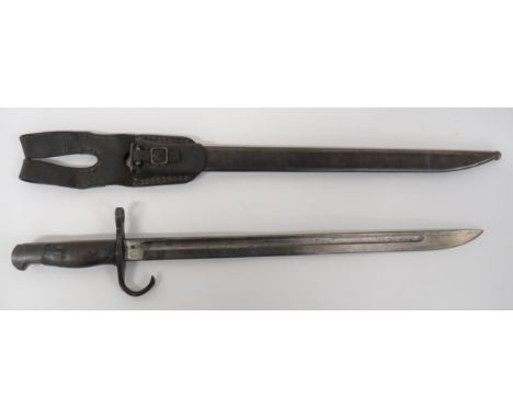 Japanese Type 30 Arisaka Bayonet15 3/4 inch, single edged blade.  Narrow fuller.  Forte with Armoury stamps.  Steel hook quil