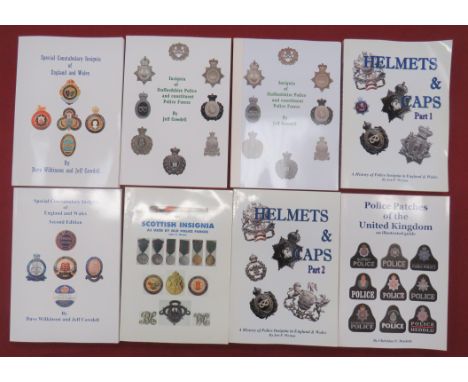Police Badge Orientated Booksincluding Police Patches Of The United Kingdom by Duckett. Signed by author ... Helmets And Caps
