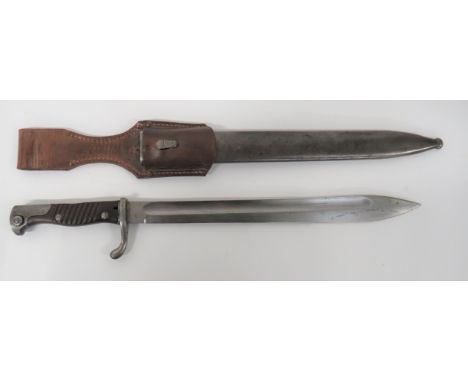 Imperial German Seitengewehr M1898/05 Butcher Bayonet14 1/2 inch, single edged blade widening towards the point. Wide fuller.