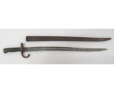 Late 19th Century Egyptian Remington Bayonet22 1/2 inch, single edged, yataghan blade with wide fuller.  Forte with German Co