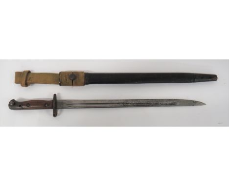 British 1907 Pattern SMLE Bayonet17 inch, single edged blade with fuller.  Forte with maker "Sanderson" dated 9/17.  Steel cr