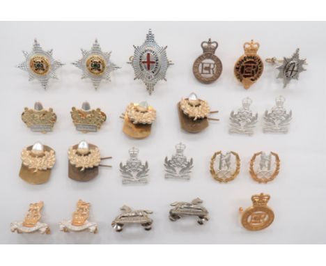 23 Various Post 1953 Officer Cap and Collar Badgescap include QC gilt and enamel Household Cavalry ... Gilt QC The Life Guard