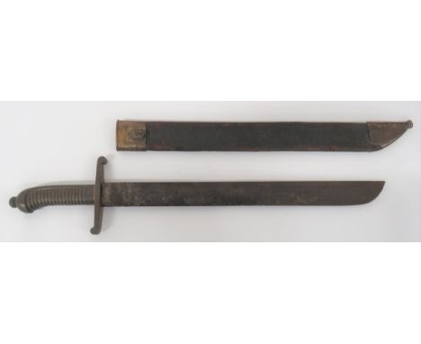 Saxon M1845 Fusiliers Falchion Short Sword19 inch, single edged blade with rounded point.  Forte with maker "P.D.L.".  Brass 