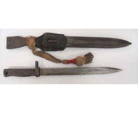 Imperial German M88/98 Ersatz Bayonet12 1/4 inch, single edged blade with back edge sharpened point.  Back edge with Imperial