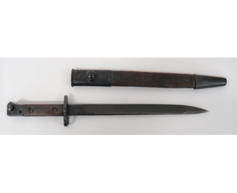 Indian No 1 MK3 SMLE Bayonet12 inch, blued, single edged blade with back edge sharpened point.  Forte with crowned GRI "MKIII