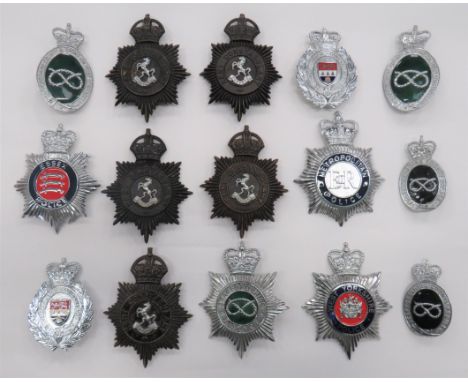 15 Post 1953 Police Constabulary Helmet Platesplated and enamel QC examples include West Yorkshire Police ... Metropolitan Po