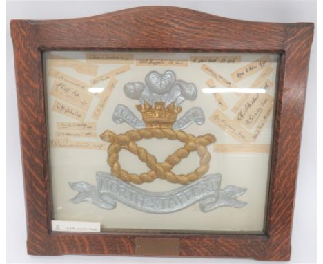 Unusual Painted North Stafford Reg China Panelchina panel of the North Stafford badge in relief by H & R Johnson Tiles.  The 
