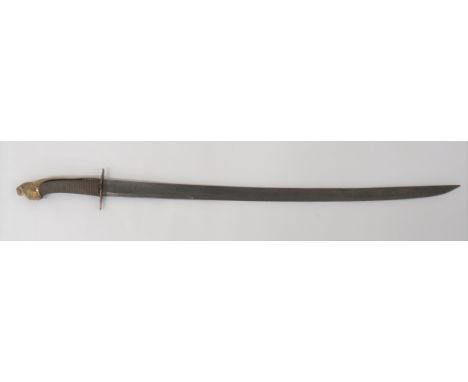 Early 19th Century Continental Officer's Sword29 3/4 inch, single edged blade.  Wide fuller and short narrow rear fuller.  Br